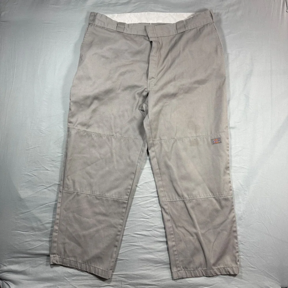 Dickies Double Knee Loose Fit Work Pants Silver Gray Mens 44x30 (Fits 42x28)